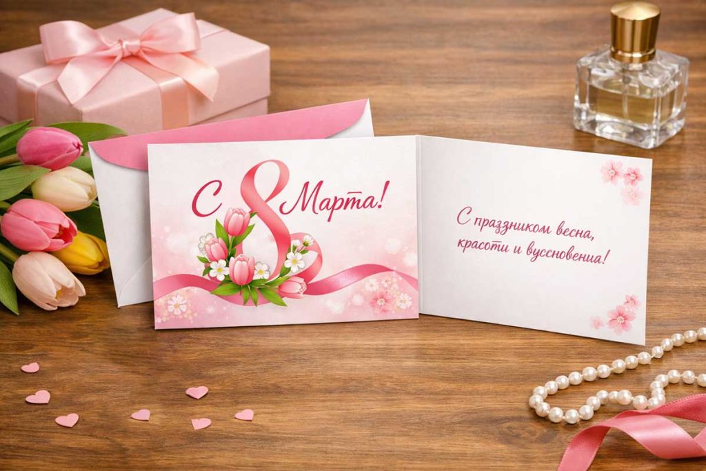 открытка с 8 марта